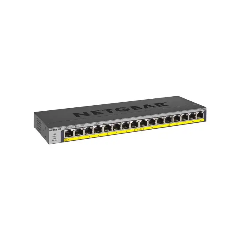 NETGEAR GS116PP - Commutateur - non géré - 16 x 10 - 100 - 1000 (PoE+) - de bureau, Montable su... (GS116PP-100EUS)_1
