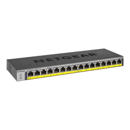 NETGEAR GS116PP - Commutateur - non géré - 16 x 10 - 100 - 1000 (PoE+) - de bureau, Montable su... (GS116PP-100EUS)_1