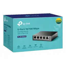 TP-Link - V1 - commutateur - non géré - 5 x 10 - 100 (4 PoE) - de bureau, fixation murale - PoE (4... (TL-SF1005LP)_3