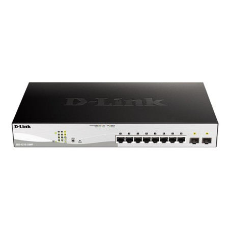 Commutateur - C2+ - intelligent - 8 x 10 - 100 - 1000 (PoE+) + 2 x Gigabit SFP - de bureau, Mo... (DGS-1210-10MP/E)_1