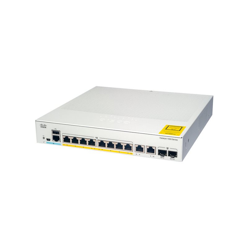 Commutateur - Géré - 4 x 10 - 100 - 1000 (PoE+) + 4 x 10 - 100 - 1000 + 2 x SFP Gigabit combo (l... (C1000-8P-2G-L)_1