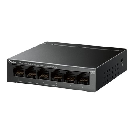 Commutateur - 4 x 10 - 100 (PoE) + 2 x 10 - 100 - de bureau, fixation murale - PoE (65 W) (LS106P)_1