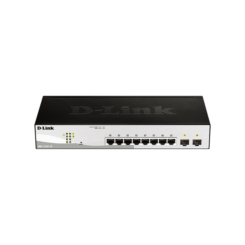 Commutateur - intelligent - 8 x 10 - 100 - 1000 + 2 x Gigabit SFP - de bureau, Montable sur rack (DGS-1210-10/E)_1