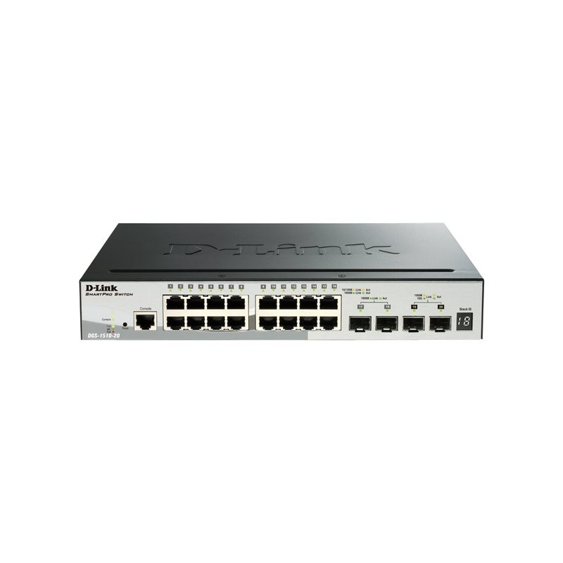Commutateur - C3 - intelligent - 16 x 10 - 100 - 1000 + 2 x Gigabit SFP + 2 x 10 Gigabit SFP+ - ... (DGS-1510-20/E)_1