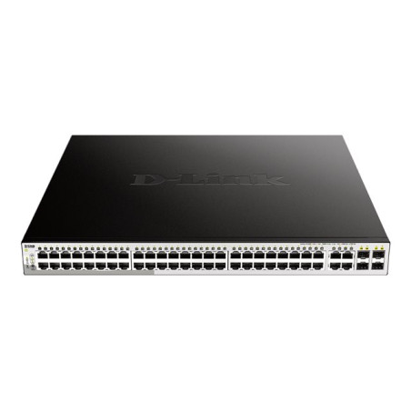 Commutateur - intelligent - 48 x 10 - 100 - 1000 (PoE) + 4 x combo Gigabit - de bureau, Montab... (DGS-1210-52MP/E)_1
