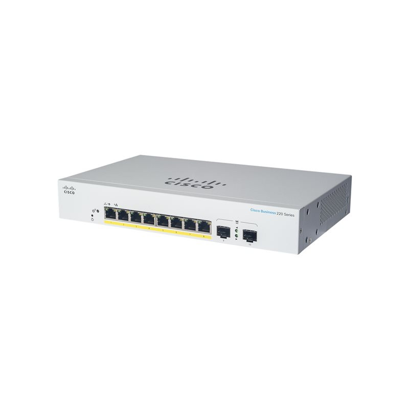 Commutateur - intelligent - 8 x 10 - 100 - 1000 + 2 x Gigabit SFP (liaison montante) - Monta... (CBS220-8T-E-2G-EU)_1