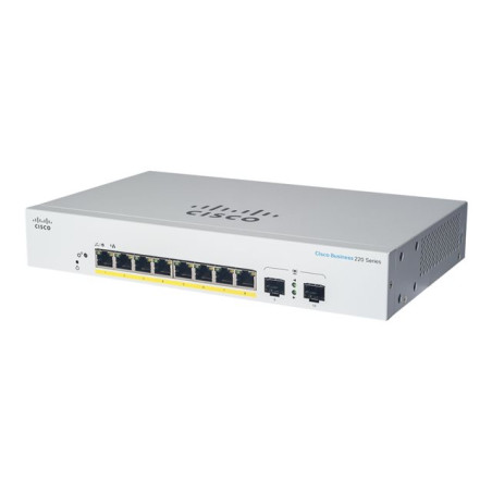Commutateur - intelligent - 8 x 10 - 100 - 1000 + 2 x Gigabit SFP (liaison montante) - Monta... (CBS220-8T-E-2G-EU)_1