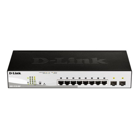 Commutateur - Géré - 8 x 10 - 100 - 1000 (PoE) + 2 x Gigabit SFP - de bureau, Montable sur rack... (DGS-1210-08P/E)_1