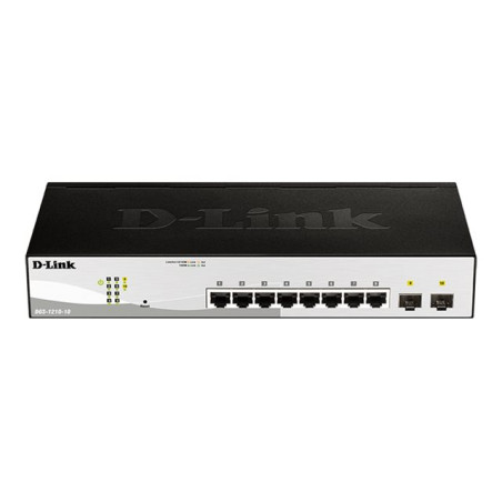 Commutateur - intelligent - 8 x 10 - 100 - 1000 + 2 x Gigabit SFP - de bureau, Montable sur rack (DGS-1210-10/E)_1