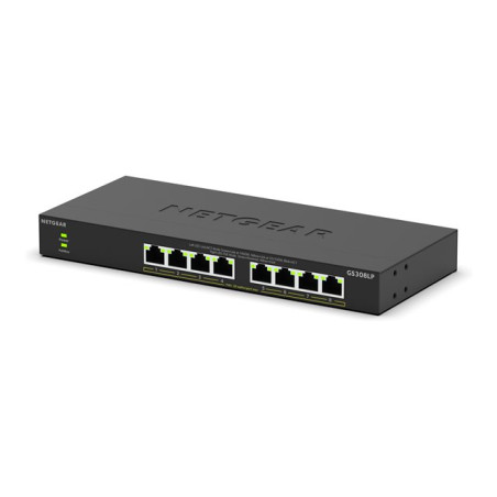 Commutateur - essentiels - non géré - 8 x 10 - 100 - 1000 (PoE+) - de bureau, fixation murale -... (GS308LP-100EUS)_1