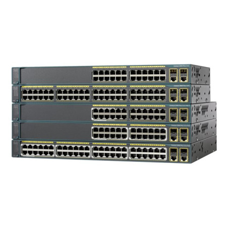Commutateur - Géré - 48 x 10 - 100 (PoE) + 2 x SFP Gigabit combiné - Montable sur rack - Po... (WS-C2960+48PSTL-RF)_1