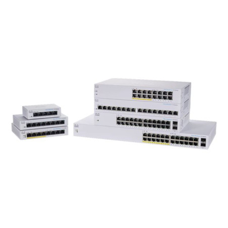 Commutateur - non géré - 12 x 10 - 100 - 1000 (PoE) + 12 x 10 - 100 - 1000 + 2 x SFP Gigabit... (CBS110-24PP-EU-RF)_1