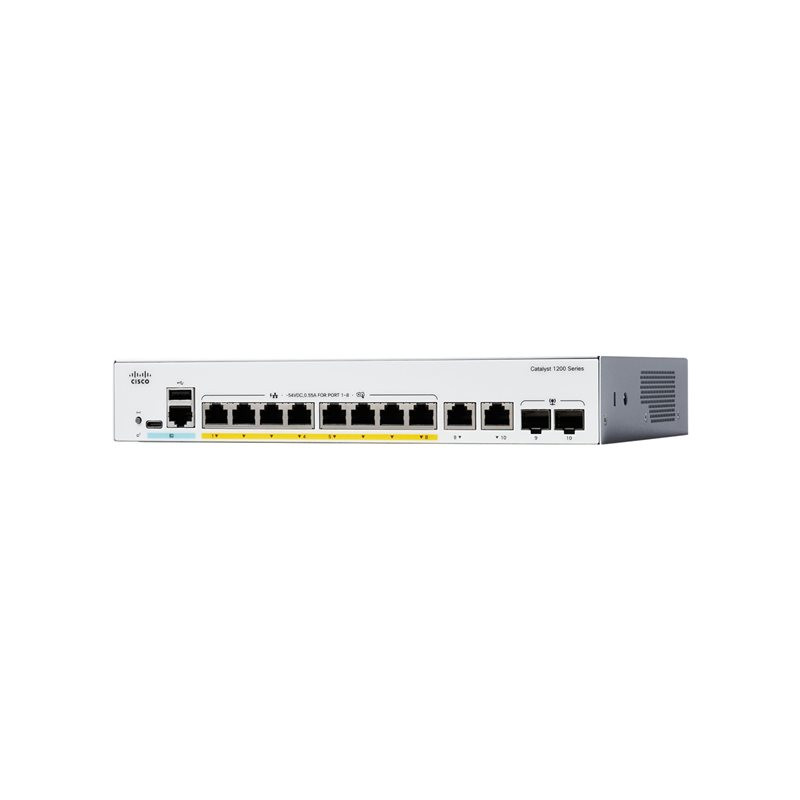 Commutateur - C3 - intelligent - 8 x 10 - 100 - 1000 (PoE+) + 2 x combinaison Gigabit SFP - RJ... (C1200-8FP-2G-RF)_1