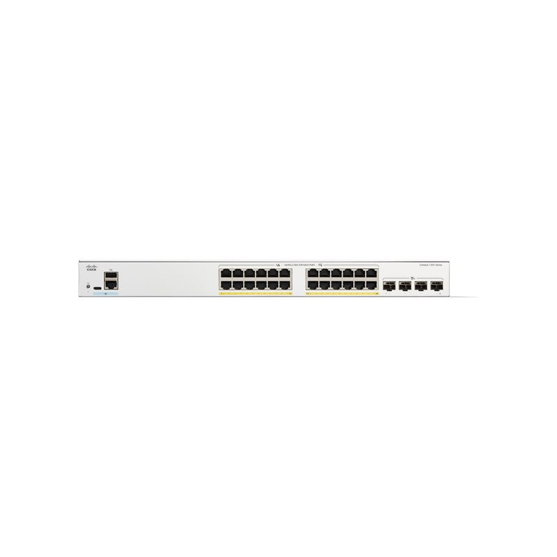 Commutateur - C3 - intelligent - 24 x 10 - 100 - 1000 (PoE+) + 4 x Ethernet 10 Go SFP+ - Monta... (C1200-24P-4X-RF)_1