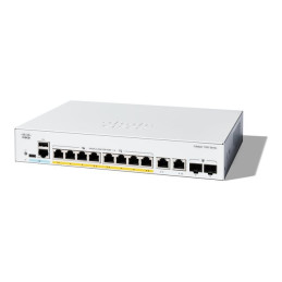 Commutateur - C3 - Géré - 8 x 10 - 100 - 1000 (PoE+) + 2 x combinaison Gigabit SFP - RJ-45 - M... (C1300-8FP-2G-RF)_1