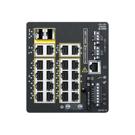 Network Essentials - commutateur - Géré - 18 x 10 - 100 - 1000 + 2 x combo Gigabit - Montage s... (IE-3100-18T2C-E)_1