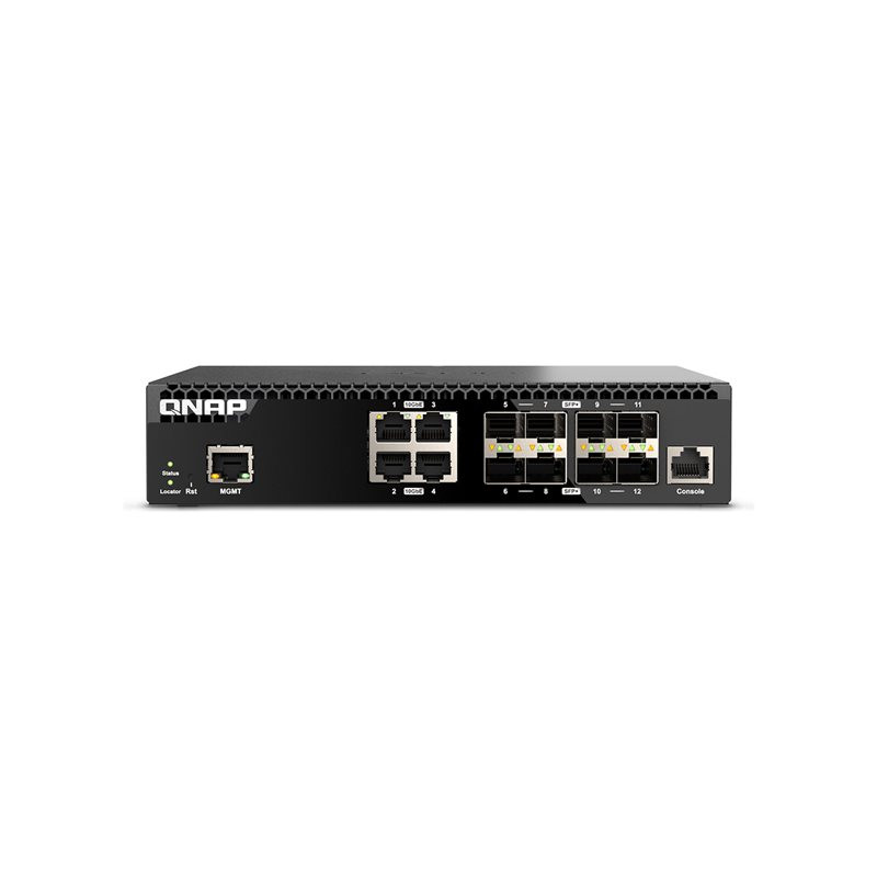Commutateur - Géré - 4 x 100 - 1000 - 2.5G - 5G - 10GBase-T + 8 x Ethernet 10 Go SFP+ - Montab... (QSW-M3212R-8S4T)_1