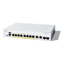 Commutateur - C3 - Géré - 8 x 10 - 100 - 1000 (PoE+) + 2 x combinaison Gigabit SFP - RJ-45 - Mont... (C1300-8FP-2G)_1