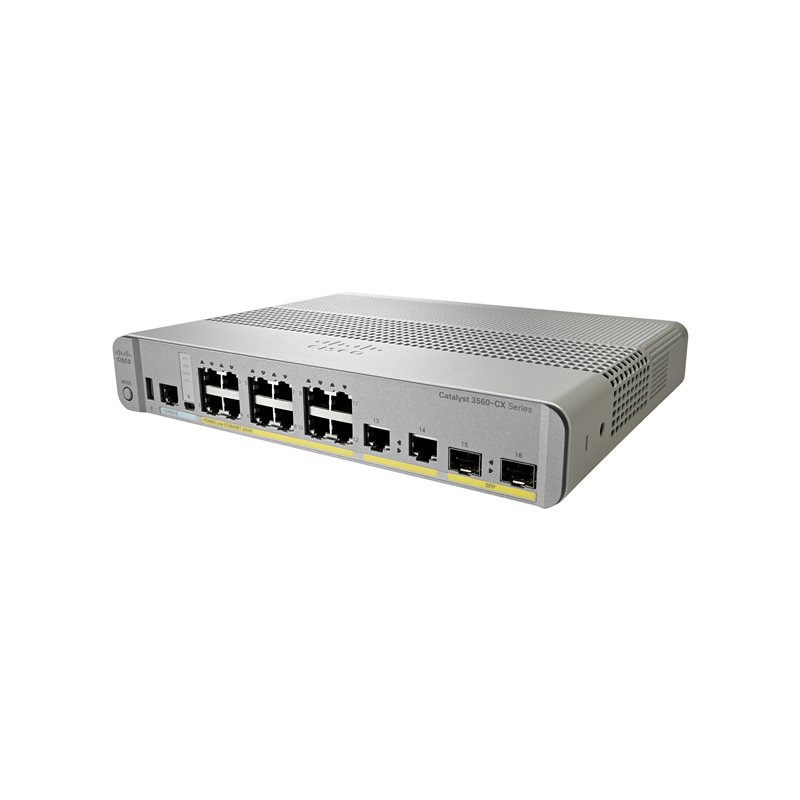 Commutateur - Géré - 12 x 10 - 100 - 1000 (PoE+) + 2 x SFP Gigabit combiné - de bureau, Mon... (WS-C3560CX12PCS-RF)_1