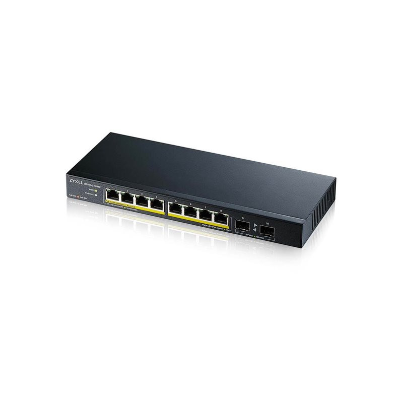 Commutateur - non géré - 8 x 10 - 100 - 1000 (PoE+) + 2 x Gigabit SFP - de bureau, fixatio... (GS1100-10HP-EU0102F)_1