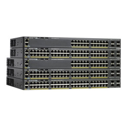 Commutateur - Géré - 48 x 10 - 100 - 1000 (PoE+) + 2 x 10 Gigabit SFP+ - de bureau, Montabl... (WS-C2960X48FPDL-RF)_1