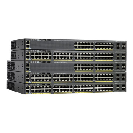 Commutateur - Géré - 48 x 10 - 100 - 1000 (PoE+) + 2 x 10 Gigabit SFP+ - de bureau, Montabl... (WS-C2960X48FPDL-RF)_1