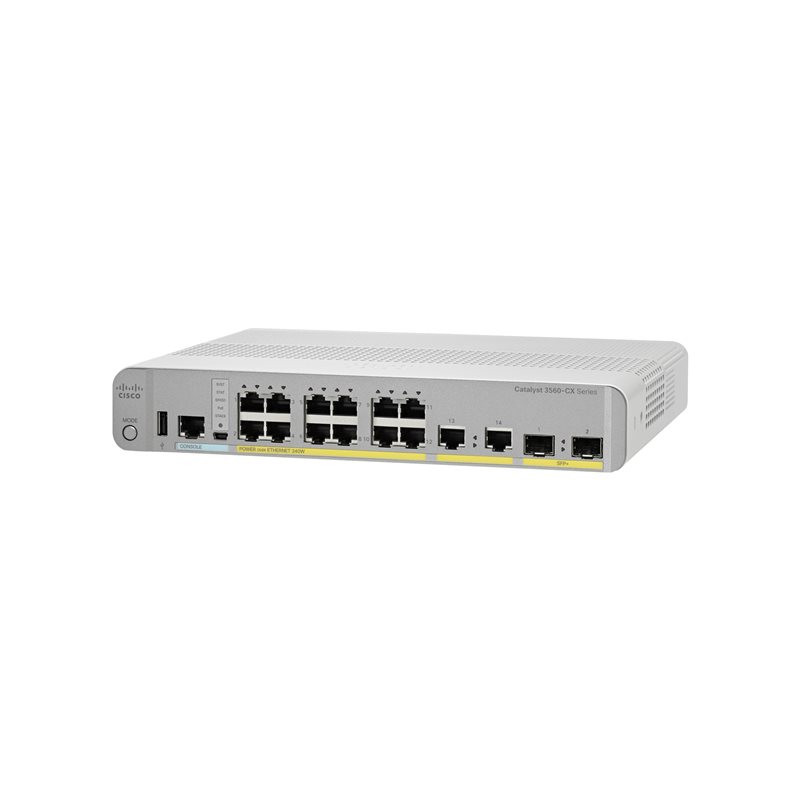 Commutateur - Géré - 12 x 10 - 100 - 1000 (PoE+) + 2 x combo SFP+ - de bureau, Montable sur... (WS-C3560CX12PDS-RF)_1