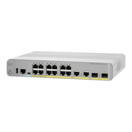 Commutateur - Géré - 12 x 10 - 100 - 1000 (PoE+) + 2 x combo SFP+ - de bureau, Montable sur... (WS-C3560CX12PDS-RF)_1