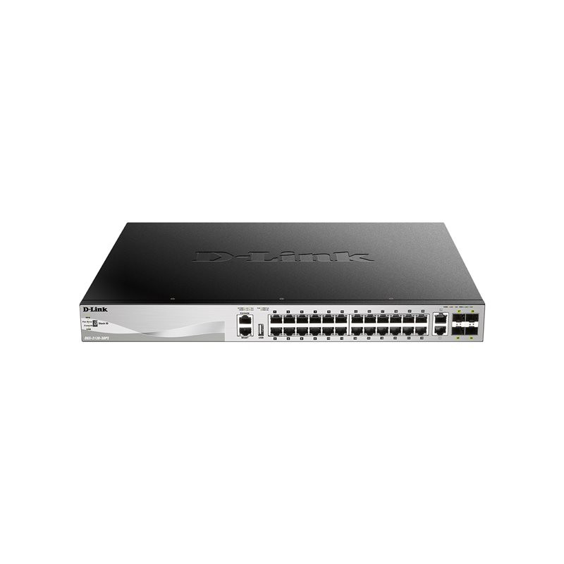 Commutateur - L3 Lite - Géré - 24 x 10 - 100 - 1000 (PoE+) + 2 x 10 Gigabit Ethernet + 4 x 10 ... (DGS-3130-30PS/E)_1