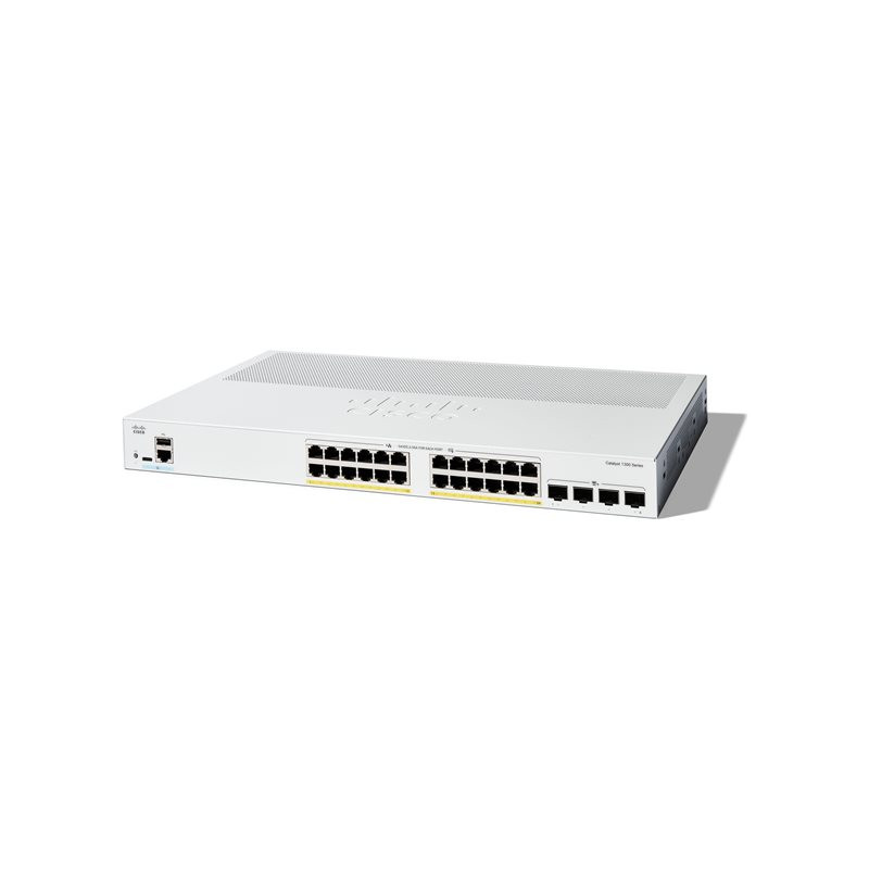 Commutateur - C3 - Géré - 24 x 10 - 100 - 1000 (PoE+) + 4 x 10 Gigabit SFP+ - Montable sur rack -... (C1300-24P-4X)_1