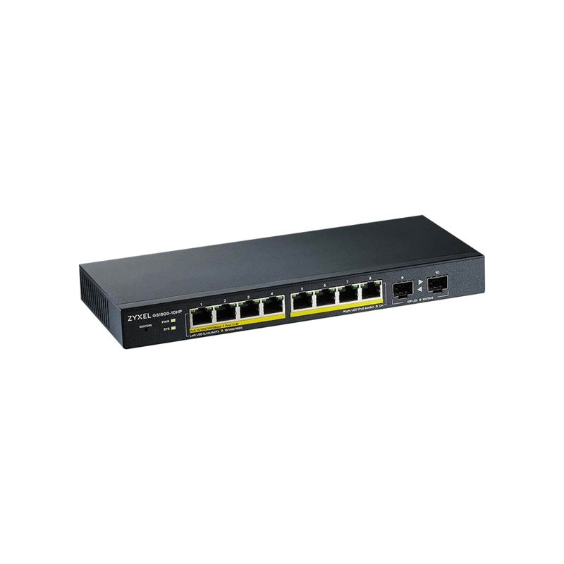 Commutateur - intelligent - 8 x 10 - 100 - 1000 (PoE+) + 2 x Gigabit SFP - de bureau, fixa... (GS1900-10HP-EU0102F)_1