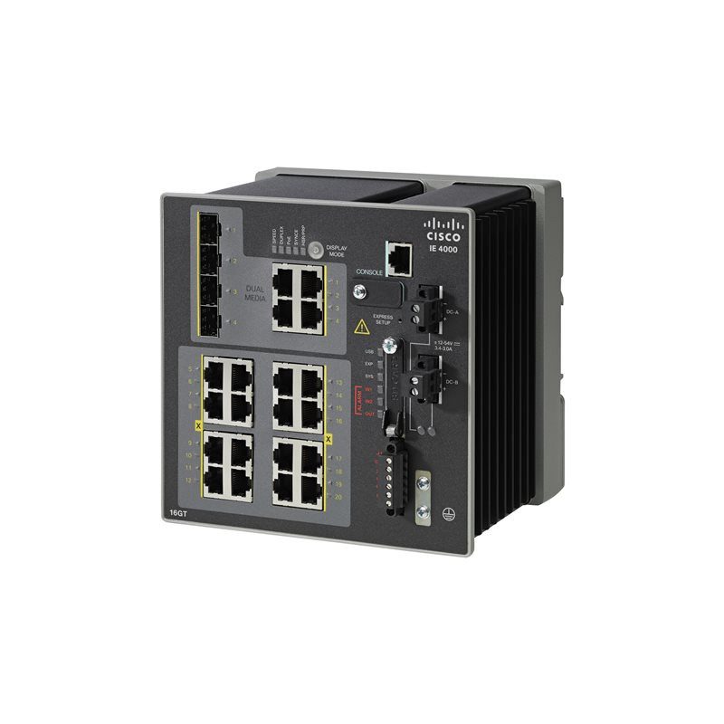 Commutateur - Géré - 16 x 10 - 100 - 1000 + 4 x SFP Gigabit combiné - Montage sur rail DIN - ... (IE-4000-16GT4G-E)_1