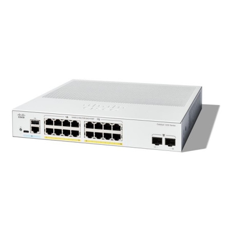 Commutateur - C3 - intelligent - 16 x 10 - 100 - 1000 (PoE+) + 2 x Gigabit Ethernet SFP - Montabl... (C1200-16P-2G)_1