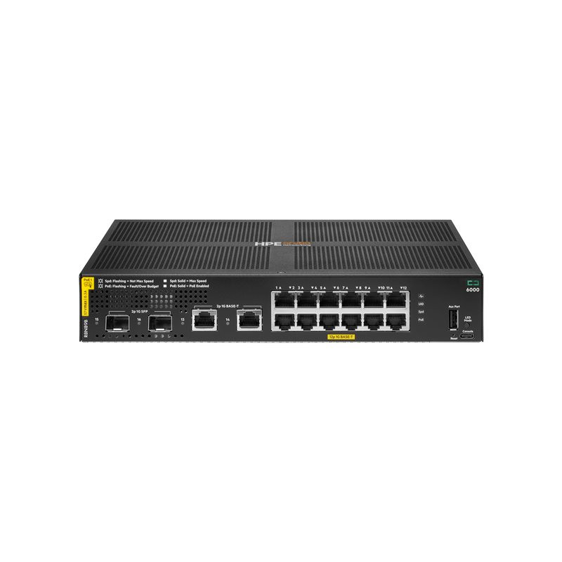 Commutateur - Géré - 12 x 10 - 100 - 1000 (PoE+) + 2 x Gigabit SFP (liaison montante) + 2 x Gigabit RJ-... (R8N89B)_1