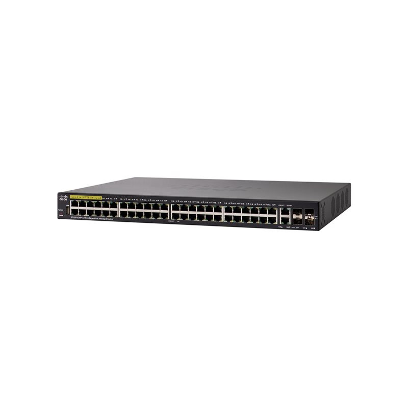 Commutateur - C3 - Géré - 48 x 10 - 100 - 1000 (PoE+) + 2 x combo Gigabit Ethernet - SFP Gi... (SG350-52MP-K9UK-RF)_1