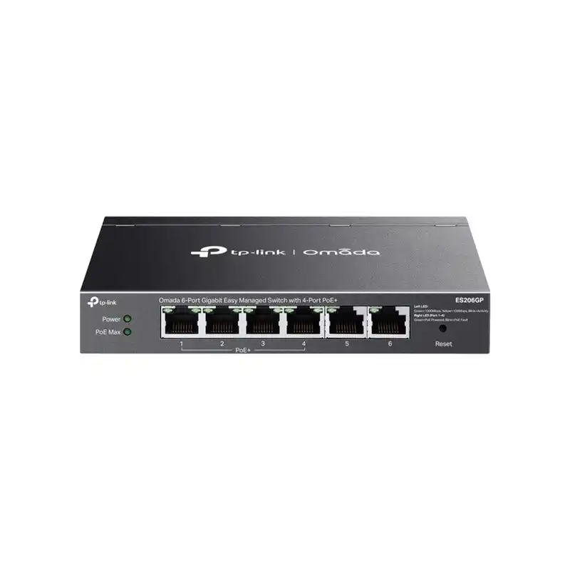 TP-Link Omada V1 - Commutateur - Géré - 4 x 10 - 100 - 1000 (PoE+) + 2 x 10 - 100 - 1000 - de bureau, ... (ES206GP)_1