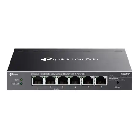TP-Link Omada V1 - Commutateur - Géré - 4 x 10 - 100 - 1000 (PoE+) + 2 x 10 - 100 - 1000 - de bureau, ... (ES206GP)_1