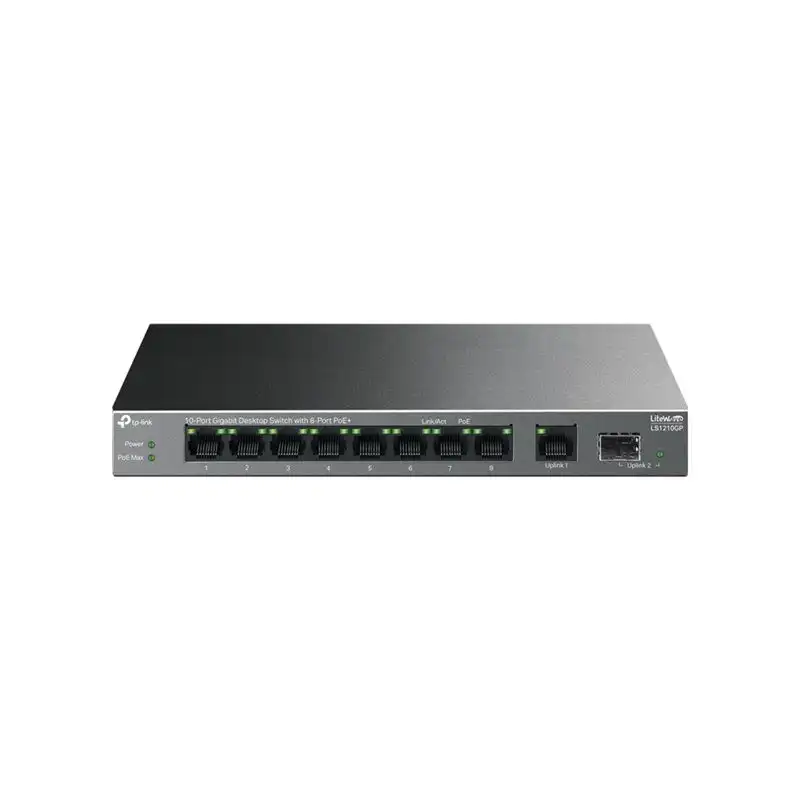 TP-Link LiteWave V1 - Commutateur - 8 x 10 - 100 - 1000 (PoE+) + 1 x 10 - 100 - 1000 + 1 x Gigabit SF... (LS1210GP)_1