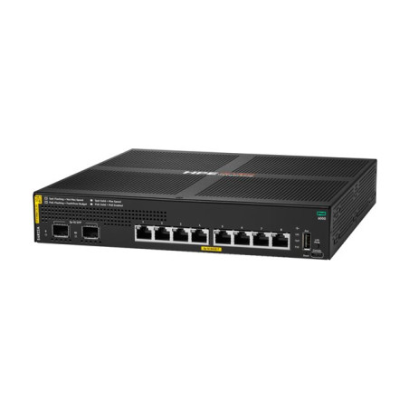 HPE Aruba Networking CX 6000 8p 10M - 100M - 1G Class4 PoE 2p SFP 1G 67W Switch - Commutateur - Géré... (S4R23AABB)_1