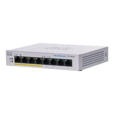 Cisco Business 110 Series 110-8PP-D - Commutateur - non géré - 4 x 10 - 100 - 1000 (PoE) + 4 x... (CBS110-8PP-D-UK)_1