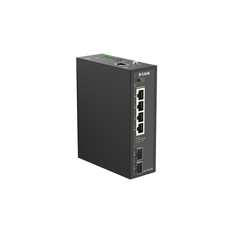 Smart L2Industriel4 ports Gigabit PoE+ & 2 ports SFP Gigabit - Budget PoE 120w - Format Rail-DIN ... (DIS-210G-06P)_1
