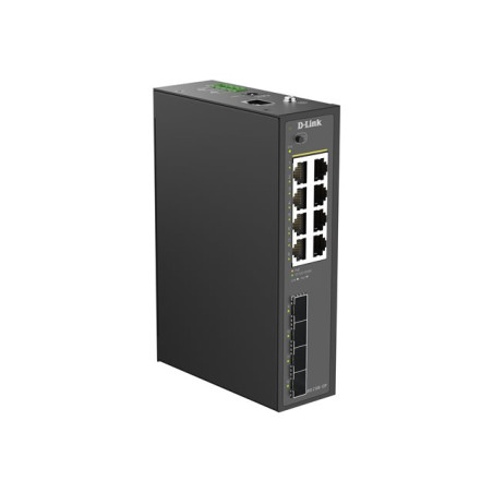 Smart L2Industriel8 ports Gigabit PoE+ & 4 ports SFP Gigabit - Budget PoE 240w - Format Rail-DIN ... (DIS-210G-12P)_1