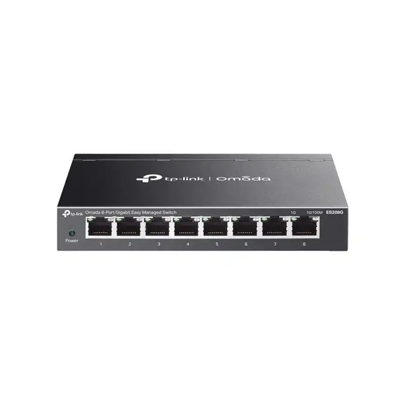 TP-Link Omada V1 - Commutateur - Géré - 8 x 10 - 100 - 1000Base-T - de bureau, fixation murale (ES208G)_1