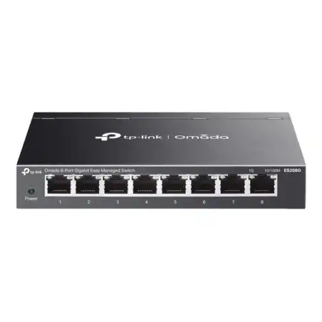 TP-Link Omada V1 - Commutateur - Géré - 8 x 10 - 100 - 1000Base-T - de bureau, fixation murale (ES208G)_1