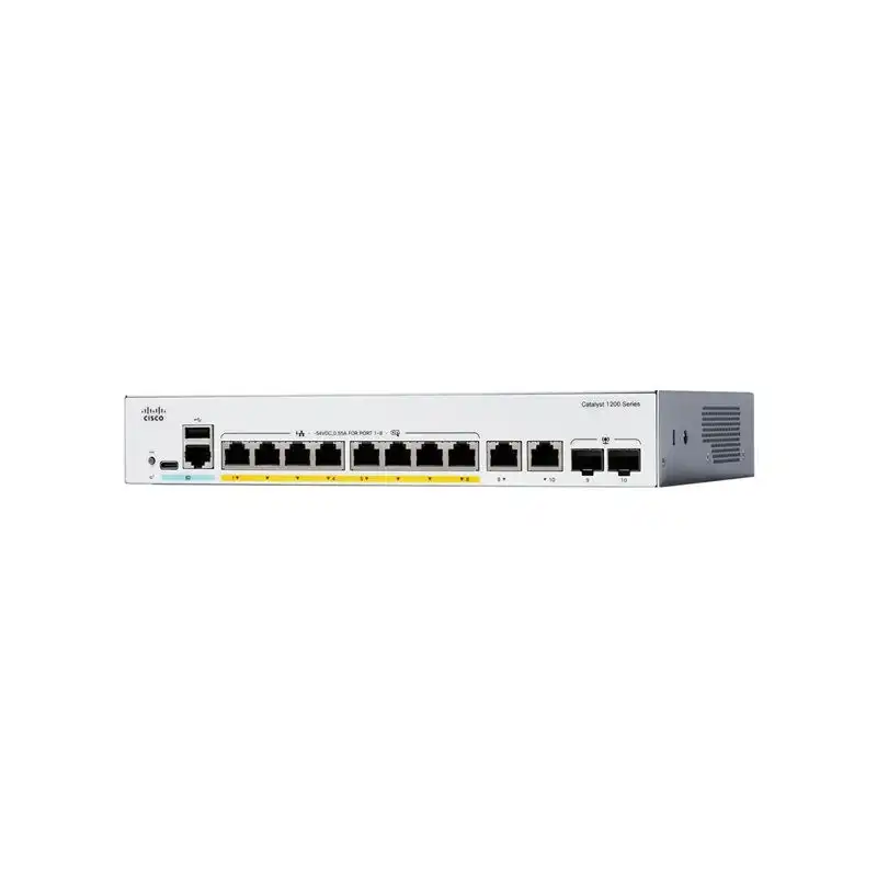 Cisco Catalyst 1200-8FP-2G - Commutateur - C3 - intelligent - 8 x 10 - 100 - 1000 (PoE+) + 2 x... (C1200-8FP-2G-RF)_1