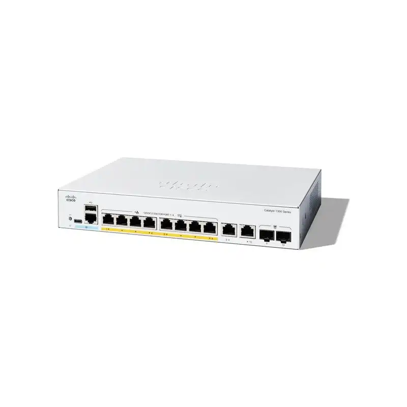 Cisco Catalyst 1300-8FP-2G - Commutateur - C3 - Géré - 8 x 10 - 100 - 1000 (PoE+) + 2 x combin... (C1300-8FP-2G-RF)_1